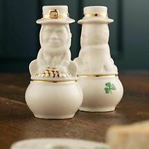 Alternate image for Belleek Pottery | Irish Leprechaun Salt & Pepper Set