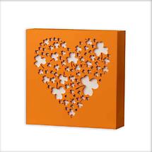 Irish Decor | Shamrock Heart Wood Plaque - Orange Product Image