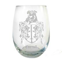 Irish Coat of Arms | Personalized Family Crest Stemless Wine Glass Product Image