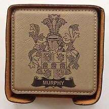 Irish Coat of Arms Leatherette Family Crest Coasters | Set of 6 Product Image