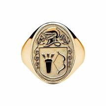 Irish Coat of Arms Jewelry | Mens Oval Shield Solid Heavy Ring Product Image