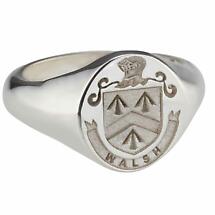 Irish Rings - Sterling Silver Personalized Full Coat of Arms Ring Product Image