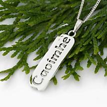 Alternate image for Irish Necklace - Personalized Solid Silver Ogham Birthstone Pendant with Chain