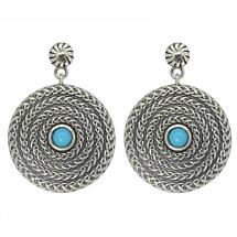 Irish Earrings | Sterling Silver Turquoise Oxidised Celtic Knot Earrings Product Image