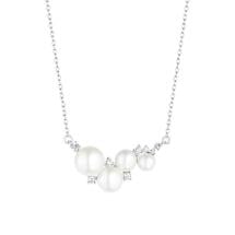 Alternate image for Irish Necklace | Sterling Silver Crystal Multi Pearl Necklet