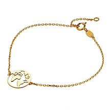 Irish Bracelet | 9k Gold Map of the World Bracelet Product Image