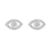 Irish Earrings | Sterling Silver Evil Eye Crystal Stud Earrings Product Image