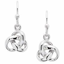 Alternate image for Irish Earrings | Sterling Silver Celtic Trinity Knot Drop Earrings