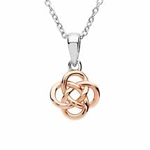 Alternate image for Irish Necklace | Sterling Silver Rose Gold Celtic Knot Pendant