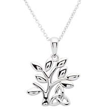 Irish Necklace | Sterling Silver Celtic Tree of Life Trinity Knot Pendant Product Image