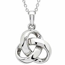 Alternate image for Irish Necklace | Sterling Silver Celtic Trinity Knot Pendant