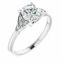 Irish Engagement Ring | Aislinn 14k White Gold 1ct Diamond Celtic Trinity Knot Ring Product Image
