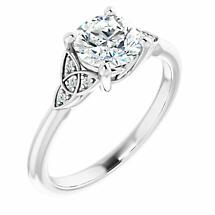 Alternate image for Irish Engagement Ring | Aislinn 14k White Gold 1ct Diamond Celtic Trinity Knot Ring