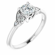 Irish Engagement Ring | Bebhinn 14K White Gold  Diamond Celtic Trinity Knot Ring Product Image