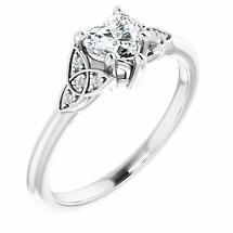 Alternate image for Irish Engagement Ring | Ciara 14K White  Diamond Heart Celtic Trinity Knot Ring