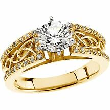 Irish Engagement Ring | Dianaimh 14K Yellow Gold 1ct Diamond Celtic Knot Ring Product Image