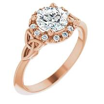 Irish Engagement Ring | Etain 14K Rose Gold 1ct Diamond Celtic Trinity Knot Ring Product Image