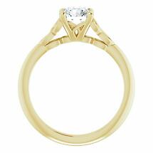 Alternate image for Irish Engagement Ring | Flannait 14k Yellow Gold 1ct Diamond Solitaire Celtic Trinity Knot Ring 