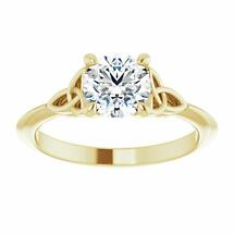 Alternate image for Irish Engagement Ring | Flannait 14k Yellow Gold 1ct Diamond Solitaire Celtic Trinity Knot Ring 
