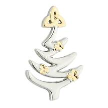 Irish Brooch - Christmas Tree Trinity Knot Shamrocks Brooch Product Image