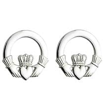 Sterling Silver Claddagh Earrings Product Image