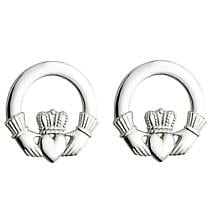 Alternate image for Sterling Silver Claddagh Earrings