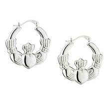 Alternate image for Small Claddagh Hoop Earrings