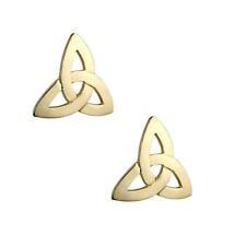 Alternate image for Irish Earrings | 9k Gold Stud Celtic Trinity Knot Earrings