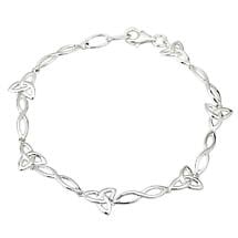 Irish Bracelet - Sterling Silver Trinity Knot Celtic Bracelet Product Image