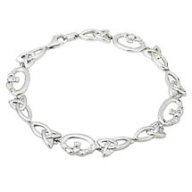 Irish Bracelet - Sterling Silver Claddagh and Trinity Knot Celtic Bracelet Product Image