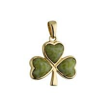 Irish Charm - 14k Gold and Connemara Marble Shamrock Charm Product Image