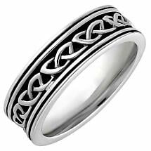 Irish Rings | Sterling Silver Mens Oxidized Celtic Knot Ring at ...