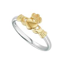 Irish Ring | 10k Gold & Sterling Silver Ladies Claddagh Ring Product Image