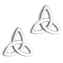 Irish Earrings | 14k White Gold Celtic Trinity Knot Stud Earrings Product Image