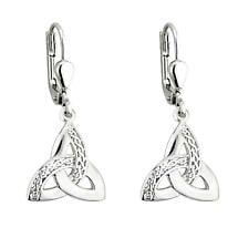 Celtic Earrings - Sterling Silver Celtic Weave Trinity Knot Earrings Product Image
