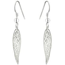 Alternate image for Celtic Earrings - Sterling Silver Long Irish Trinity Knot Drop Earrings