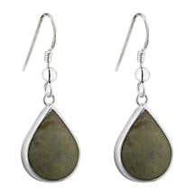 Alternate image for Irish Earrings | Sterling Silver Connemara Marble Teardrop Earrings