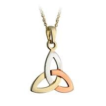 Alternate image for Celtic Pendant - 14k Gold Multi Color Trinity Knot Pendant with Chain