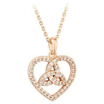 Trinity Knot Pendant - Irish Rose Gold Plated Crystal Necklace Product Image