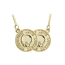 Irish Necklace | Love, Loyalty & Friendship Gold Plated Unity Claddagh Necklace Product Image