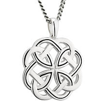 Alternate image for Irish Necklace | Sterling Silver Large Heavy Celtic Knot Pendant