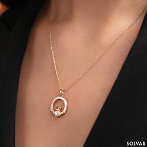 Alternate image for Irish Necklace | 10k Gold Heart Diamond Claddagh Pendant