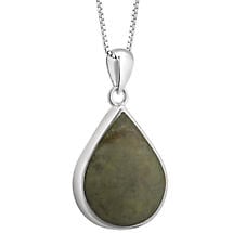 Irish Necklace | Sterling Silver Connemara Marble Teardrop Pendant Product Image