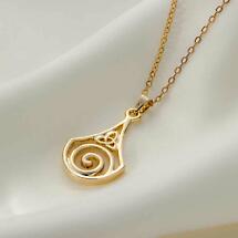 Alternate image for SALE | Irish Necklace | Gold Plated Trinity Knot Celtic Spiral Pendant