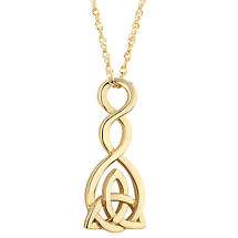 Irish Necklace | 9k Gold Celtic Twist Trinity Knot Pendant Product Image