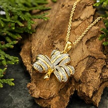 Alternate image for Irish Necklace | Vermeil Gold Overlay Sterling Silver Crystal Shamrock Pendant