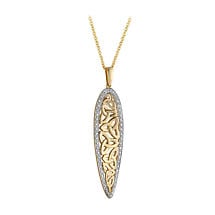 Alternate image for Irish Necklace | 14k Gold Diamond Celtic Trinity Knot Twist Pendant