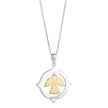 Irish Necklace | Sterling Silver Gold Plated Floating Angel Pendant Product Image
