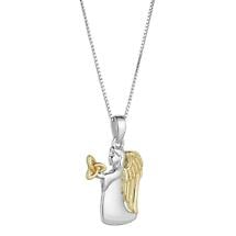 Irish Necklace | Sterling Silver Gold Plated Angel Trinity Knot Pendant Product Image