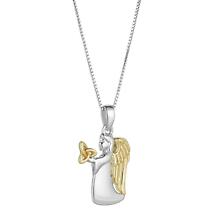 Alternate image for Irish Necklace | Sterling Silver Gold Plated Angel Trinity Knot Pendant